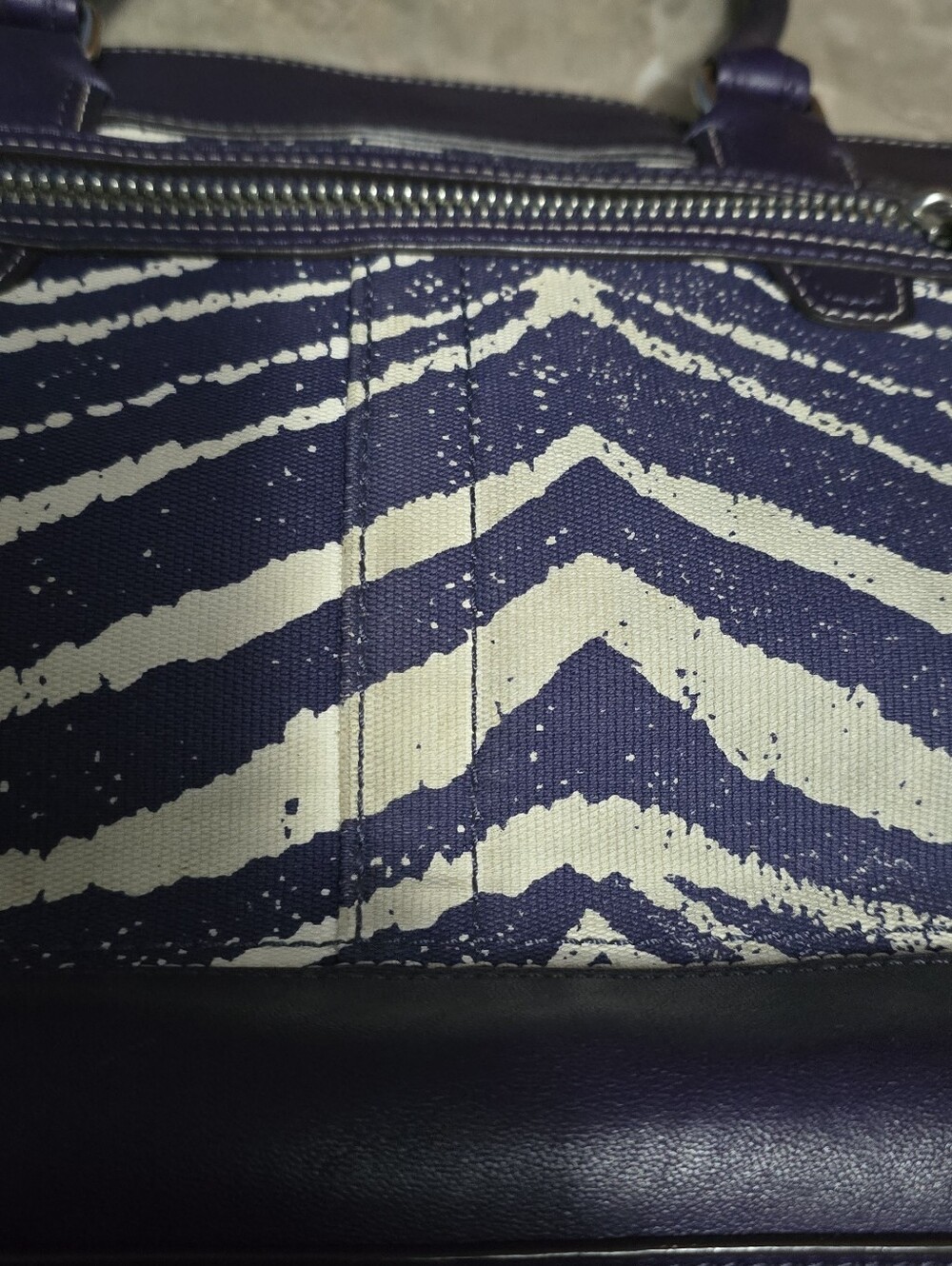 Coach Legacy Candace Purple Zebra Print Leather Satchel Purse - Picture 13 of 14